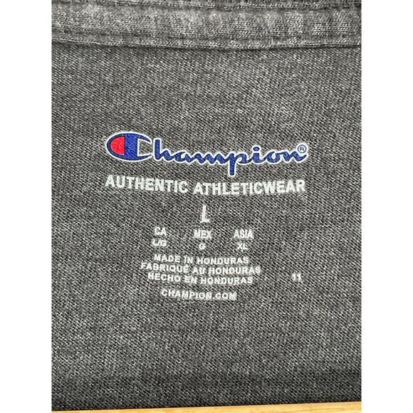 Champion Men's Classic Graphic Jersey Script Tee Shirt Gray Large - Picture 5 of 7